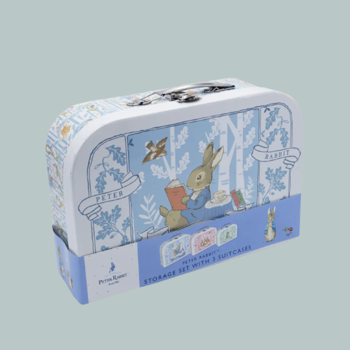 Storage set with Peter Rabbit design on a neutral background