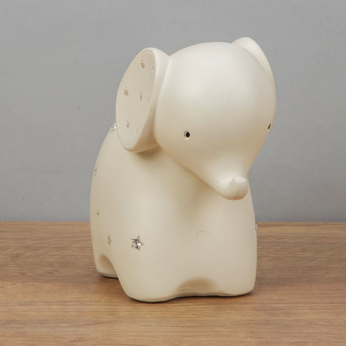 Cream resin elephant money box with diamante decoration