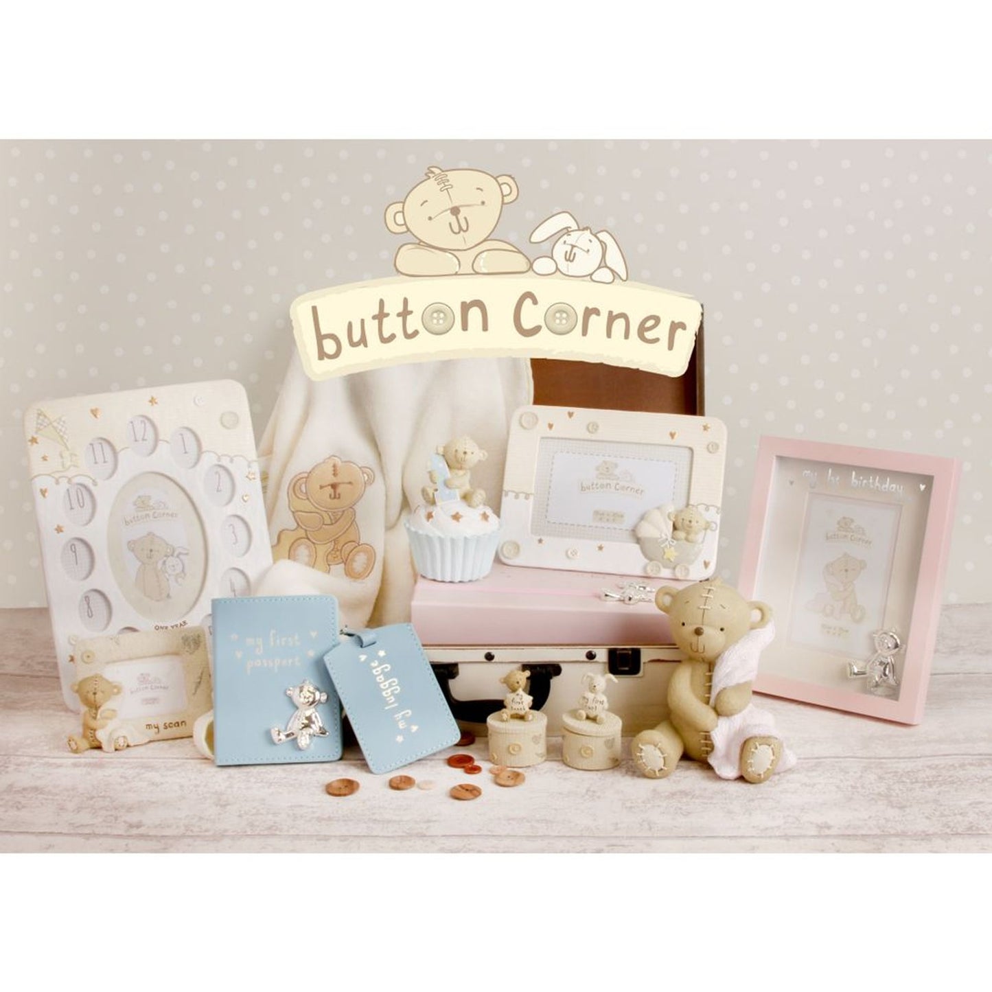 Button Corner My First Tooth and Curl Boxes