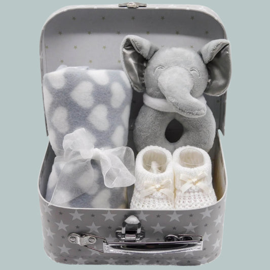 Newborn Baby Unisex Gift Set with Grey Elephant