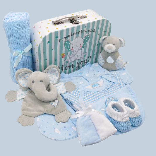 Elephant-themed Keepsake Box in Blue
