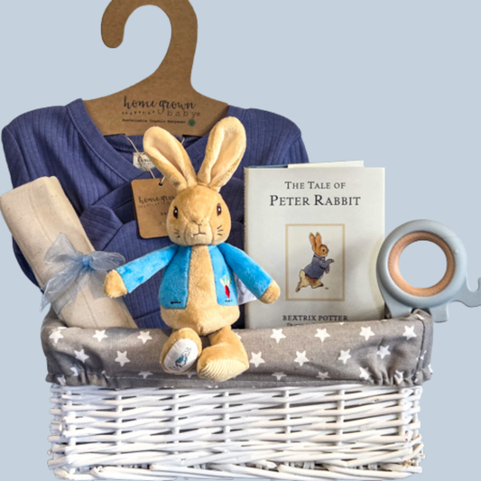 Peter Rabbit Organic Baby Gift Basket - Eco-Friendly New Baby Hamper