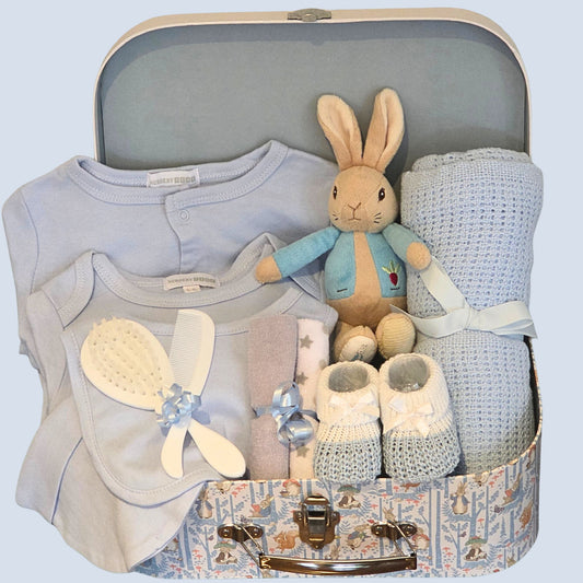 Newborn Baby Boy Gift Set - Keepsake Box with Cotton Essentials