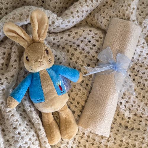 Peter Rabbit Organic Baby Gift Basket - Eco-Friendly New Baby Hamper