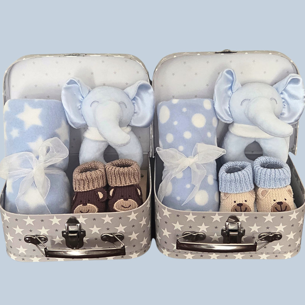 Twin Baby Boys Keepsake Gift Set | Baby Shower Gift for Twins